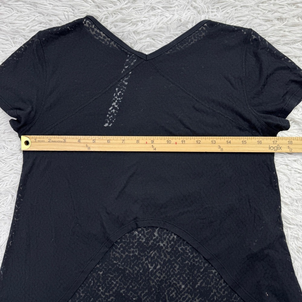 Lululemon Shirt Womens 2 Black Loop Around Tee Lightweight Breathable Yoga Loose - Picture 6 of 8